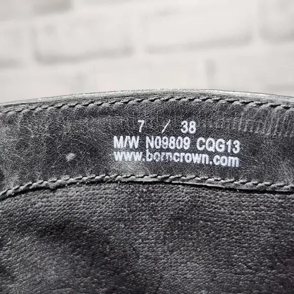 Born Crown Women's Knee-High Leather Boots Black Size 7 - Picture 10 of 16